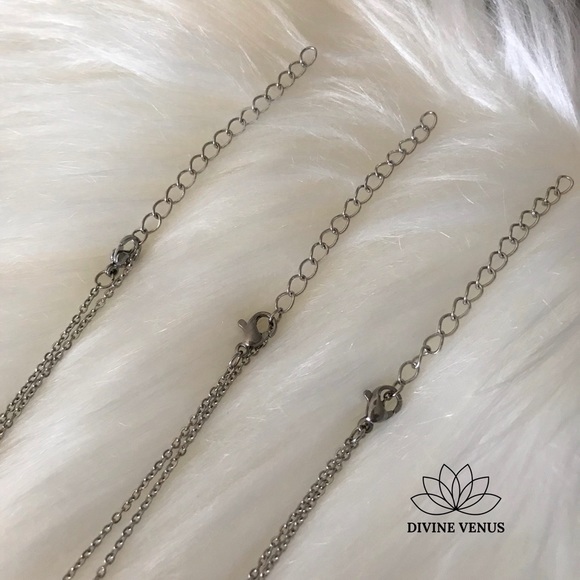 Clear Quartz Stainless Steel Necklace - Large - Picture 7 of 8